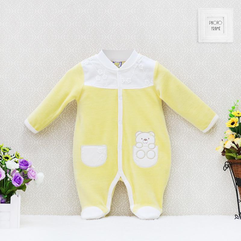 Mädchen Baby Baumwolle Knopf Strampler Herbst und Winter Kleidung Langarm Krabbeln Kleidung Neugeborenen Anzüge 3M 0/3 gelb Mädchen Baby Baumwolle Knopf Strampler Herbst und Winter Kleidung Langarm Krabbeln Kleidung Neugeborenen Anzüge 3M 0/3 gelb von Joom DACH