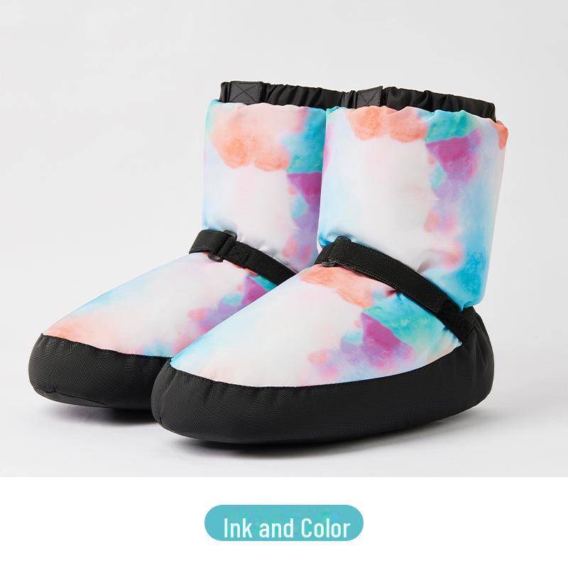 Mädchen Ballett Warm-Up Schuhe mit Plus Samt: Weiche Sohle, Verdickte Baumwolle, Winterwärme XS (fits sizes 32-35) von Joom DACH