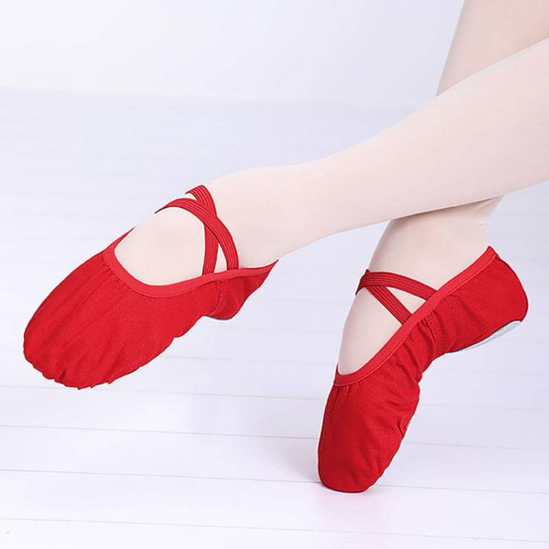 Mädchen Ballettschuhe Leinwand Weiche Sohle Ballett Tanz Hausschuhe Kinder Praxis Ballerina Schuhe Frau Tanzschuhe 26 von Joom DACH
