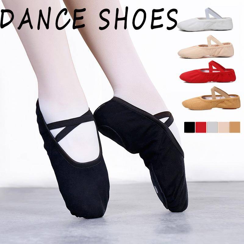 Mädchen Ballettschuhe Leinwand Weiche Sohle Ballett Tanz Hausschuhe Kinder Praxis Ballerina Schuhe Frau Tanzschuhe 30 schwarz von Joom DACH