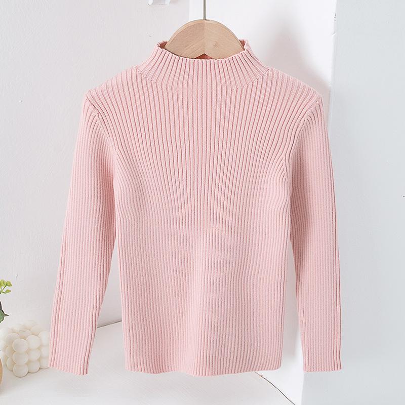 Mädchen Base Pullover Winter Halber Stehkragen Dünner Strickpullover für Kinder 150 rosa von Joom DACH