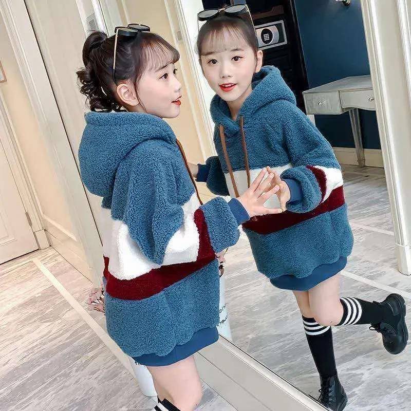 Mädchen Fleece Hoodie Dicker Mantel Kinderkleidung Mädchen Pullover Warme Winterkleidung für Kinder 140 von Joom DACH