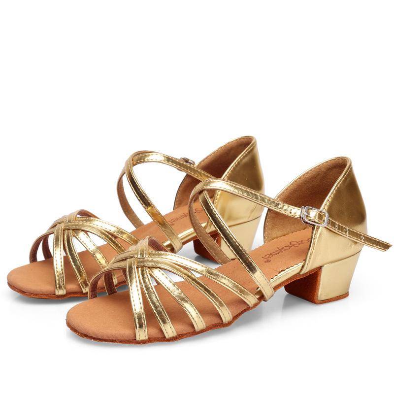 Mädchen Frauen Lateinschuhe Niedriger Absatz Latino Salsa Modern Ballroom Schuhe Tango Salsa Rumba Lateintanzschuhe Stabiler Absatz 36 gold von Joom DACH
