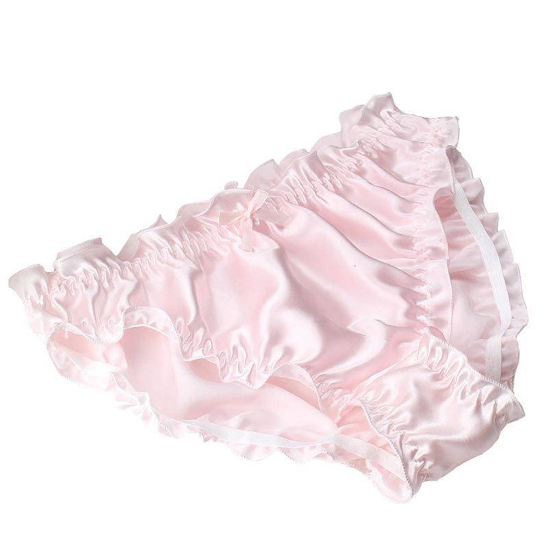 Mädchen Frauen Lolita Dessous Seide Schleife Höschen Rüschen Unterwäsche Slips Bikini L rosa von Joom DACH