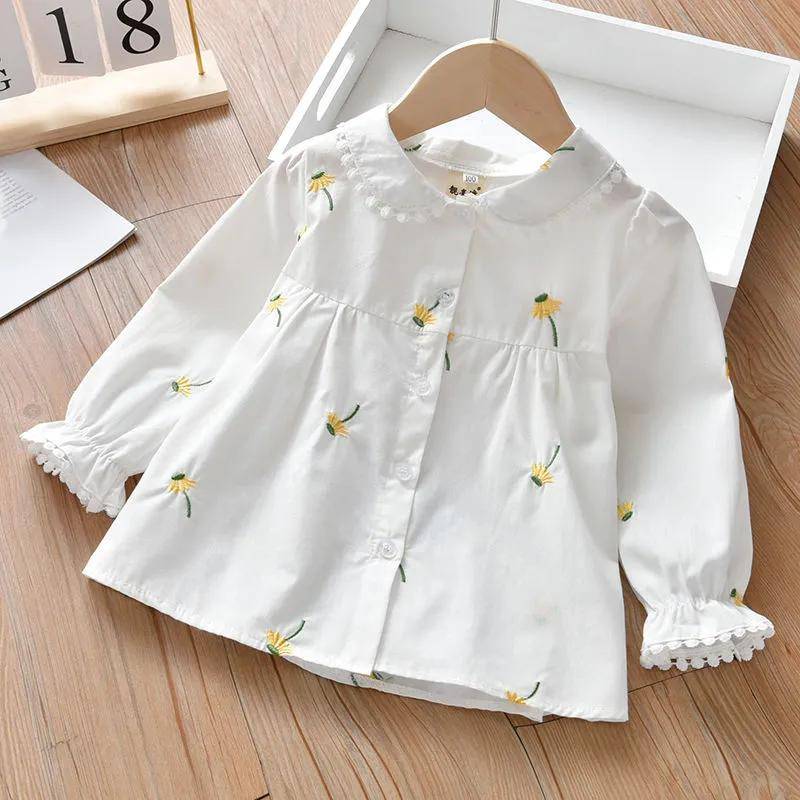 Mädchen Frühling Langarm Freizeitshirt Mittlere Kinder Design Floral Frisch Top 100 gelb von Joom DACH