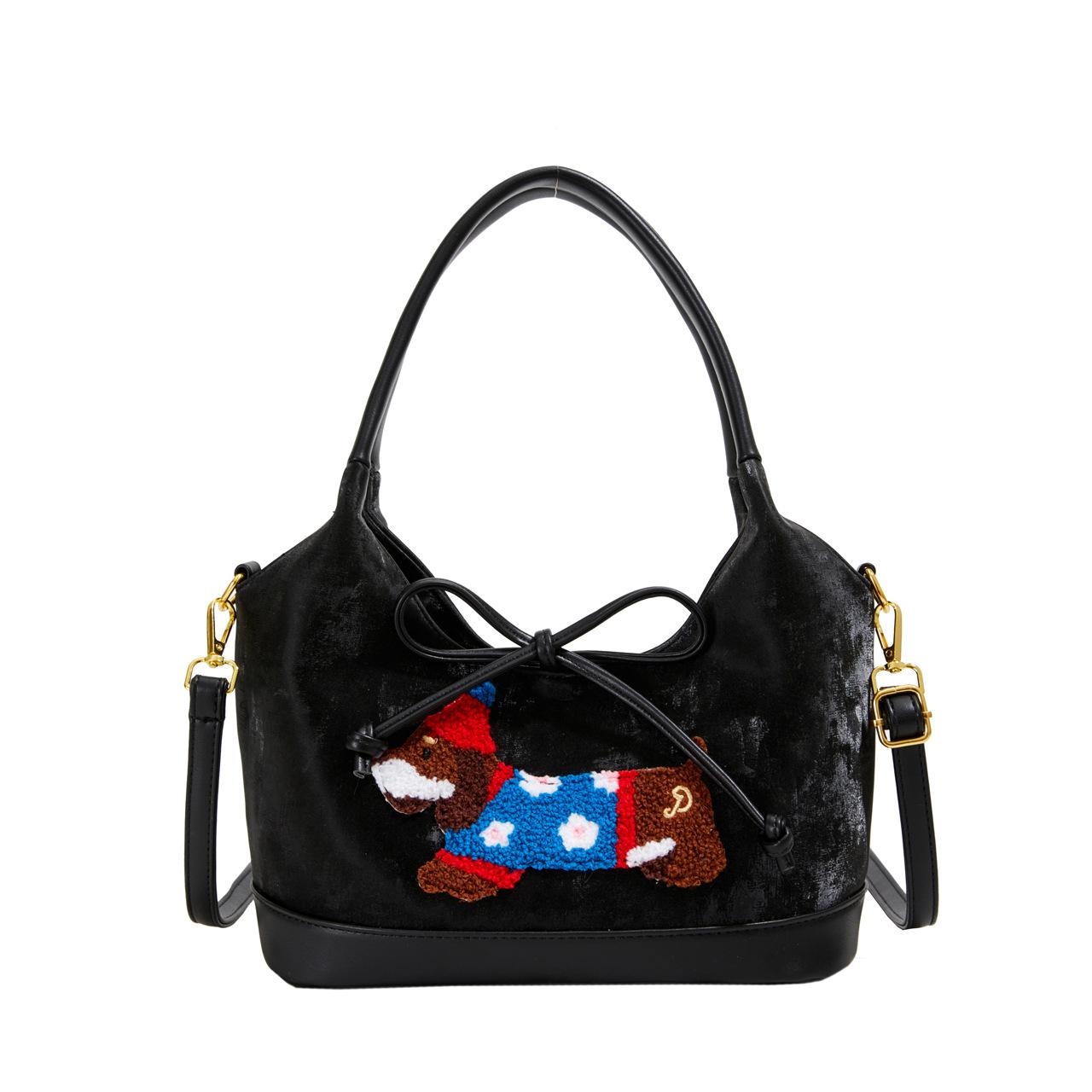 Mädchen Handtasche Umhängetasche Neue Schultertasche Große Kapazität Vielseitige Damentasche schwarz von Joom DACH