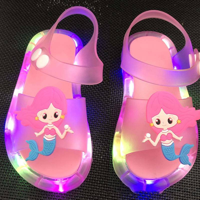 Mädchen Hausschuhe Kinder Einhorn LED Kinder Hausschuhe Baby Sandalen Kinder Schuhe für Mädchen Jungen Leuchtende Schuhe Kleinkind 26-27# von Joom DACH