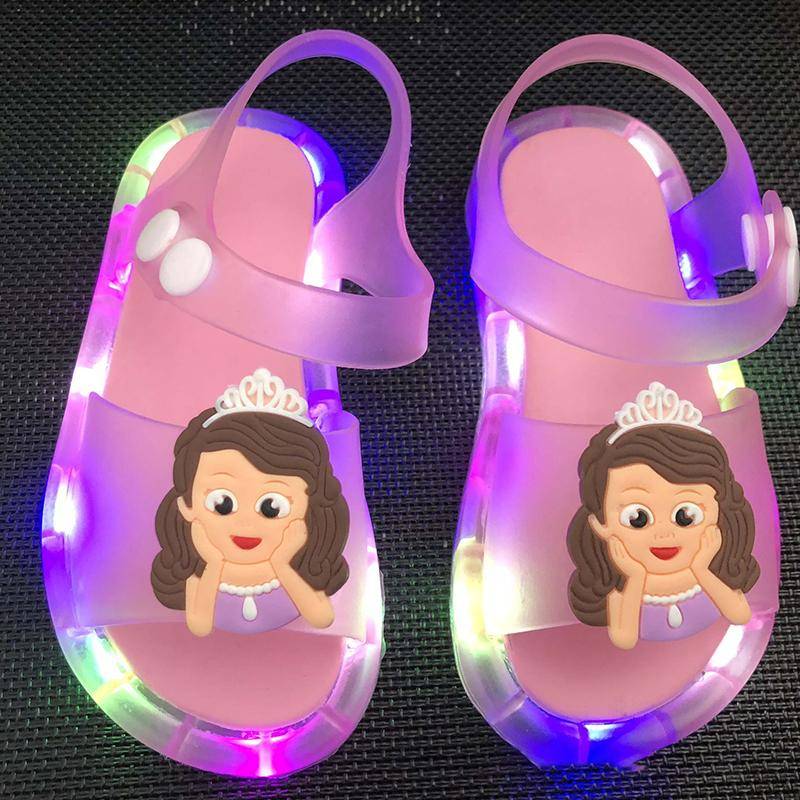 Mädchen Hausschuhe Kinder Einhorn LED Kinder Hausschuhe Baby Sandalen Kinder Schuhe für Mädchen Jungen Leuchtende Schuhe Kleinkind 32-33# von Joom DACH
