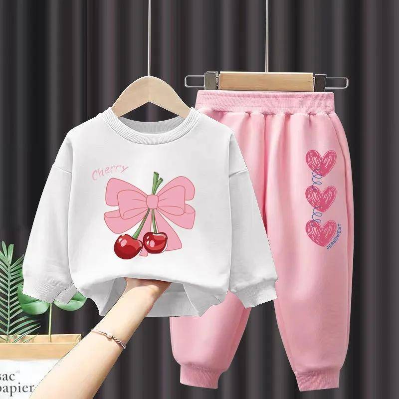 Mädchen Herbst Anzug Herbst Modische Kinder Tragen Mädchen Kinder Sport Frühling und Herbst Pullover 120 weiß von Joom DACH