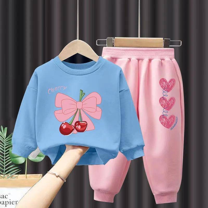 Mädchen Herbst Anzug Herbst Modische Kinder Tragen Mädchen Kinder Sport Frühling und Herbst Pullover 140 blau von Joom DACH