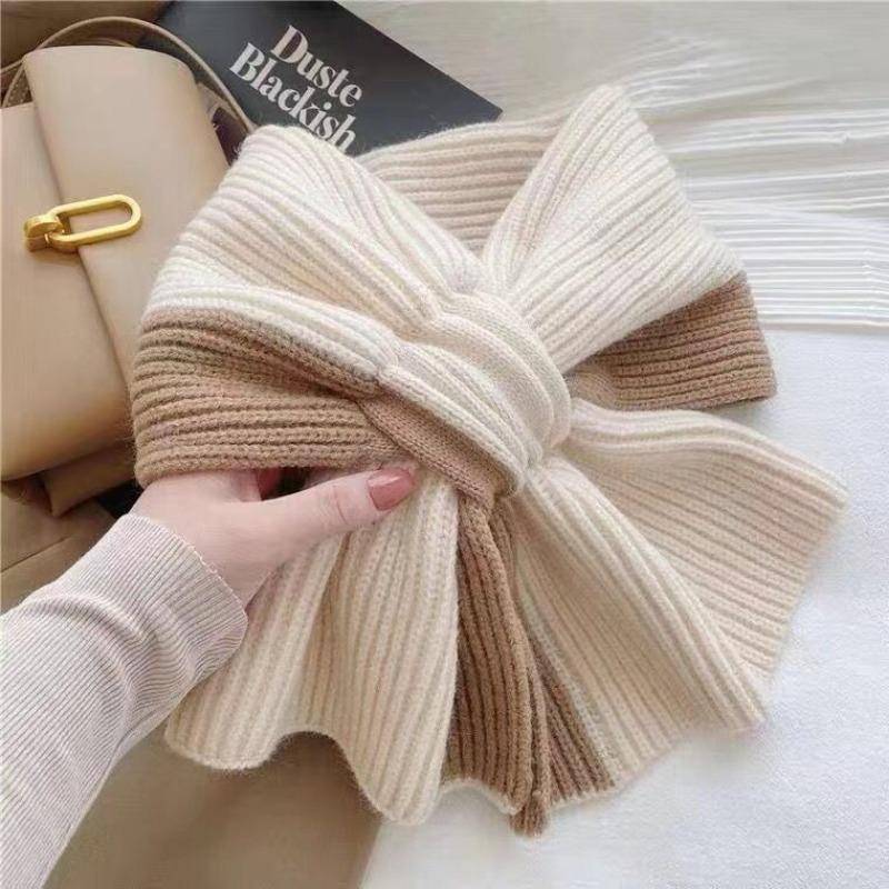 Mädchen Herbst Winter Kurzer Kreuzschal Gestrickter Halswärmer Einfarbig Mode Winter Warmer Schal khaki von Joom DACH