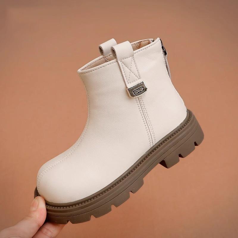 Mädchen Herbst und Winter Neue Mädchen Kinderstiefel Ausländischer Stil Schwarze Kinder Kurze Stiefel Studenten Kleine Lederschuhe 35 hellbraune von Joom DACH