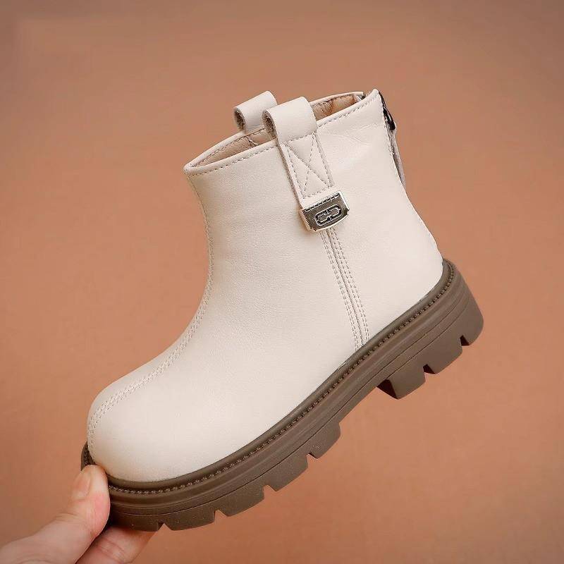 Mädchen Herbst und Winter Neue Mädchen Kinderstiefel Ausländischer Stil Schwarze Kinder Kurze Stiefel Studenten Kleine Lederschuhe 35 hellbraune von Joom DACH