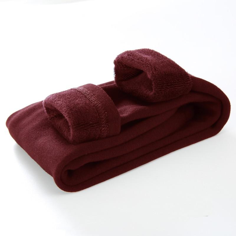 Mädchen Hosen Kinder Jungen Dicke Warme Hosen Winter Kinder Casual Einfarbig Warme Hosen Mädchen Leggings 120 weinrot von Joom DACH