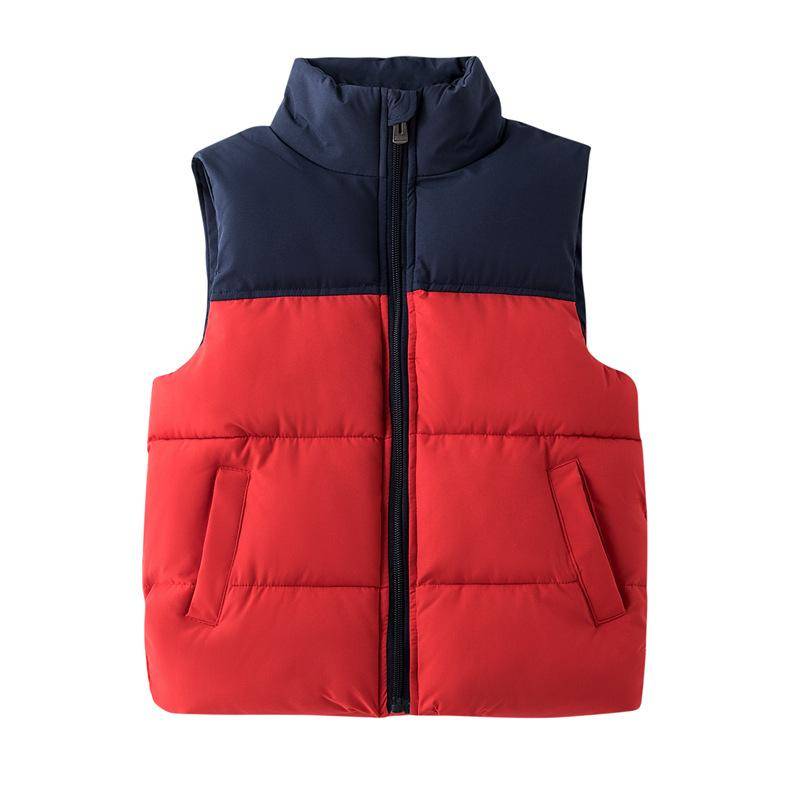 Mädchen Jungen Daunenwesten aus Baumwolle für Kinder Warme ärmellose Jacke Kinderweste Oberbekleidung Herbst Winter Jungenmantel 110cm rot von Joom DACH