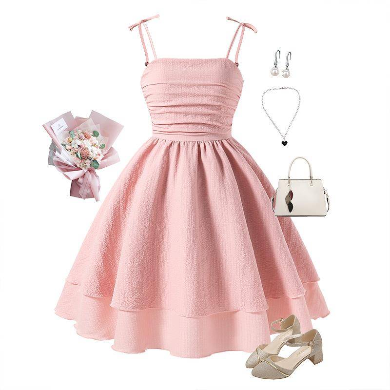 Mädchen Kleider Kinderkleidung Frühling Sommer Camisole Prinzessin Kleider 160cm rosa von Joom DACH