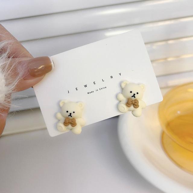 Mädchen Kleiner Weißer Hase Koreanische Ohrringe Temperament Niedlich Clip-On Statement-Ohrringe Groß von Joom DACH