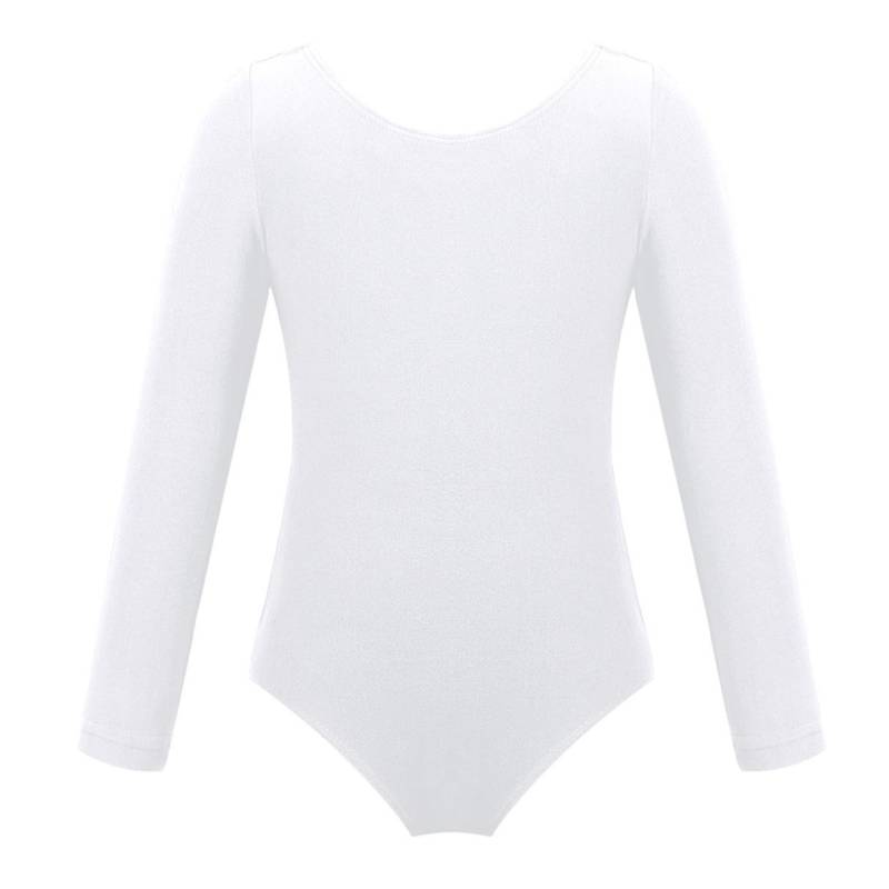 Mädchen Langarm Trikot Gymnastik Ballett Trikot Overall Tanzkostüme 7-8 Years weiß von Joom DACH