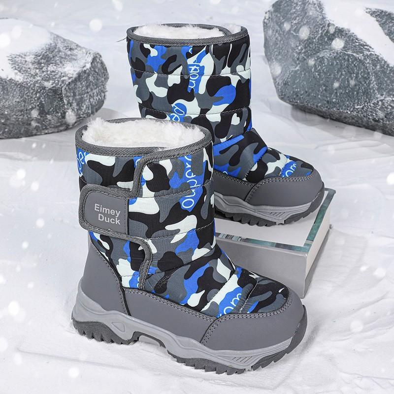 Mädchen Lange Schneestiefel mit Fleece und Dicken Baumwollstiefeln 27 von Joom DACH