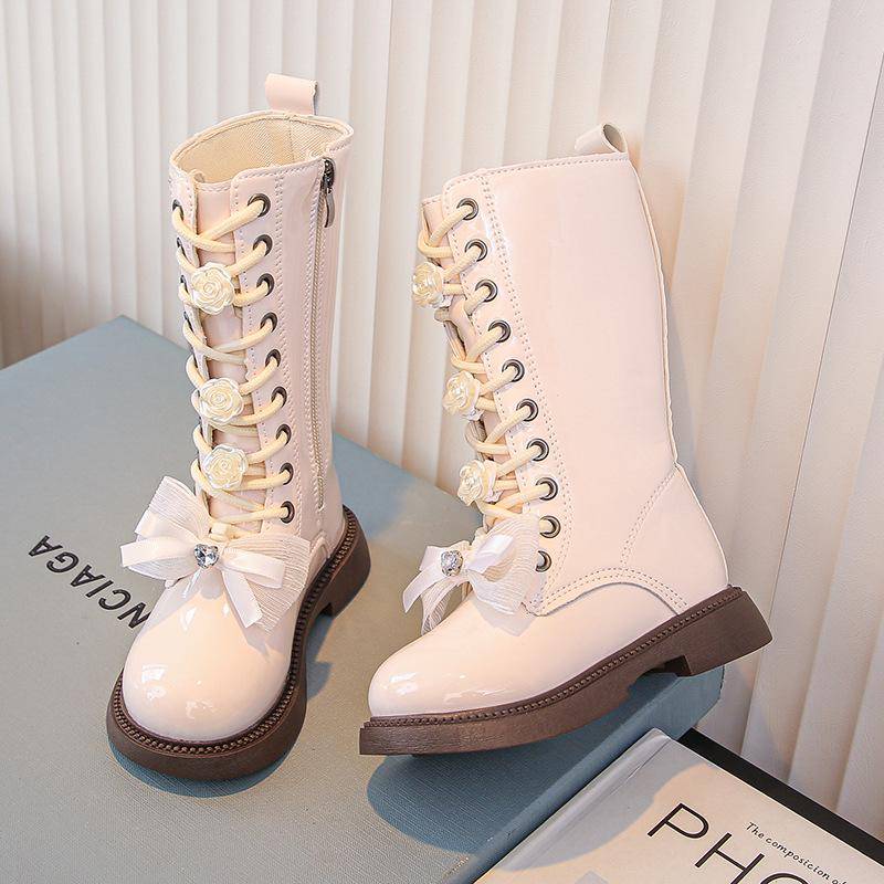 Mädchen Lange Stiefel mit Schaft plus Samt Atmungsaktiv Size 25, approx. 15.5cm von Joom DACH