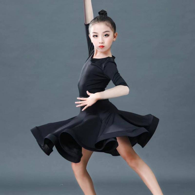 Mädchen Latein Kleider Tanzen Gesellschaftstanz Kleid Rumba Samba Kinder Samba Cha Cha Tango Rock Standard Salsa 110 von Joom DACH