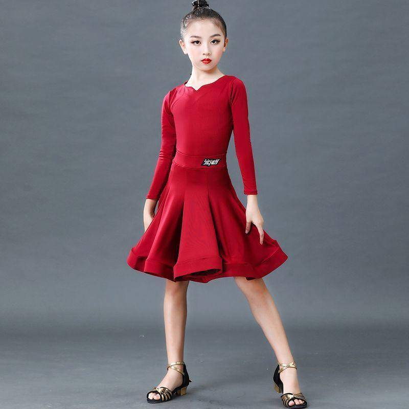 Mädchen Latein Kleider Tanzen Gesellschaftstanz Kleid Rumba Samba Kinder Samba Cha Cha Tango Rock Standard Salsa 140 von Joom DACH