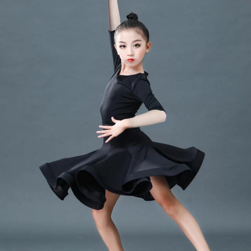 Mädchen Latein Kleider Tanzen Gesellschaftstanz Kleid Rumba Samba Kinder Samba Cha Cha Tango Rock Standard Salsa 150 von Joom DACH