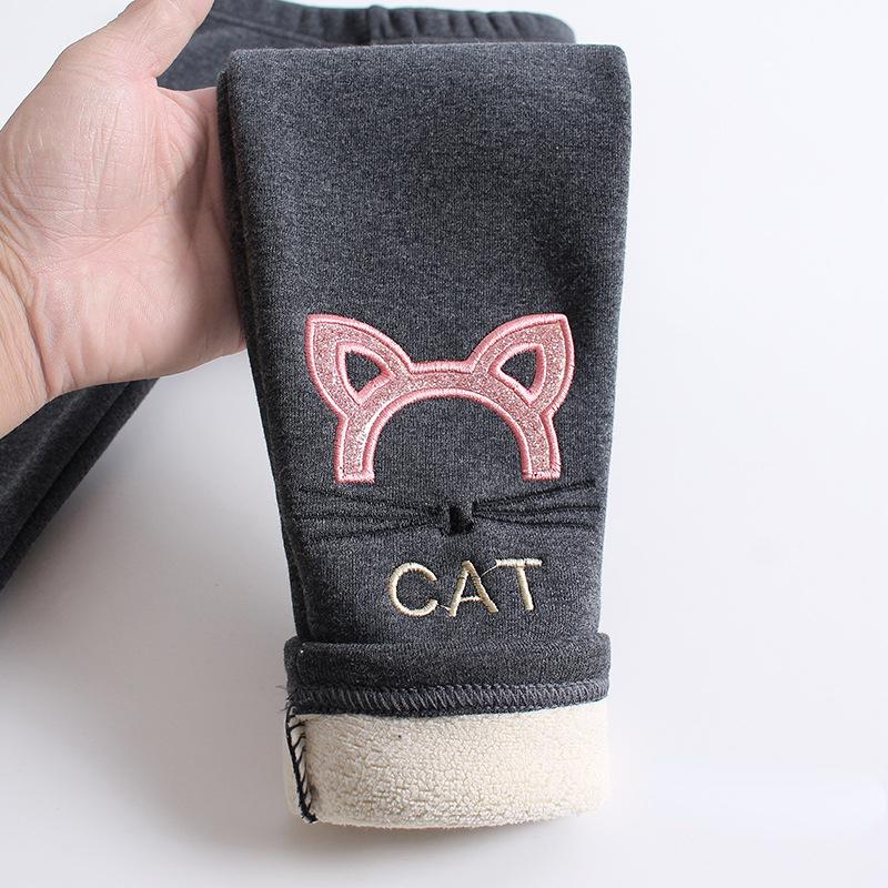 Mädchen Leggings Winterhose Kinder Dicke Samthose mit Fleece 130 grau von Joom DACH