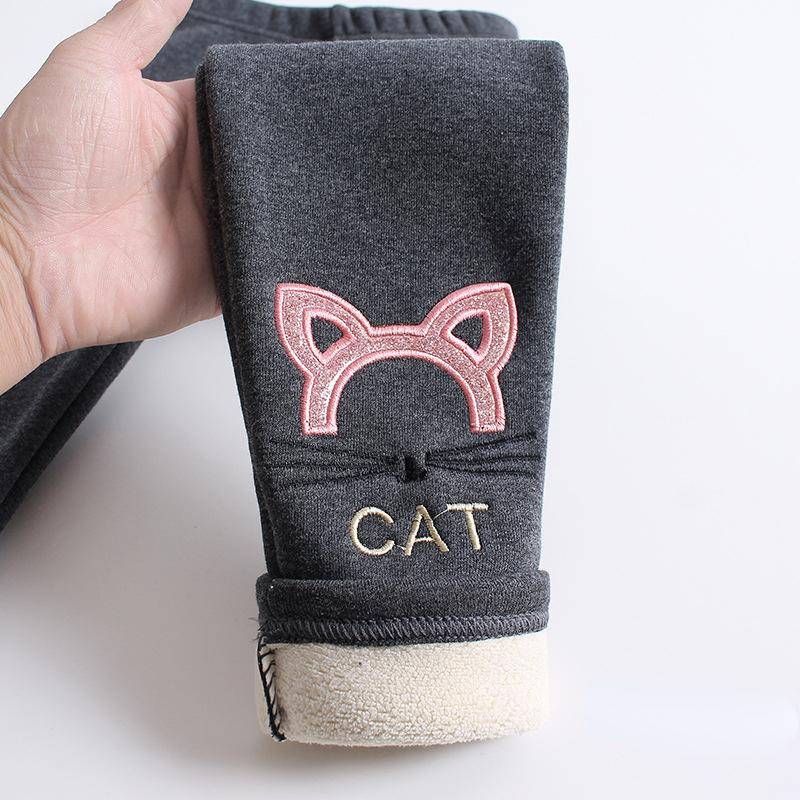 Mädchen Leggings Winterhose Kinder Dicke Samthose mit Fleece 140 grau von Joom DACH