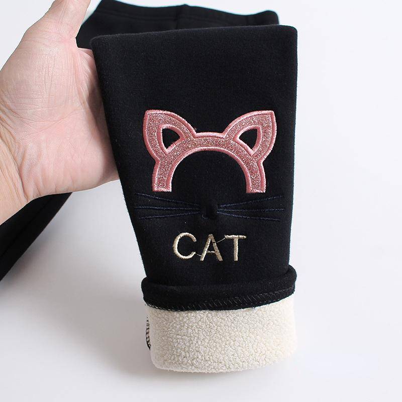 Mädchen Leggings Winterhose Kinder Dicke Samthose mit Fleece 150 schwarz von Joom DACH