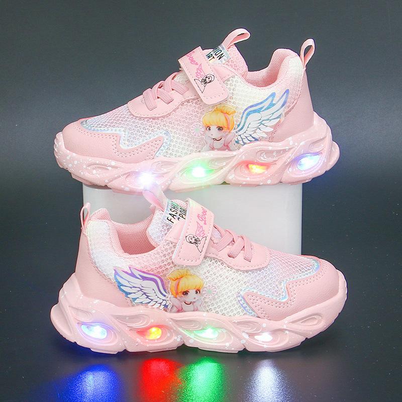 Mädchen Leuchtschuhe Prinzessin mit Lichtern Leuchtschuhe Kinder Leucht Sportschuhe 28 von Joom DACH