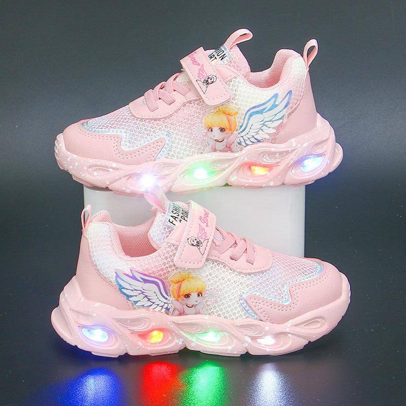 Mädchen Leuchtschuhe Prinzessin mit Lichtern Leuchtschuhe Kinder Leucht Sportschuhe 28 von Joom DACH