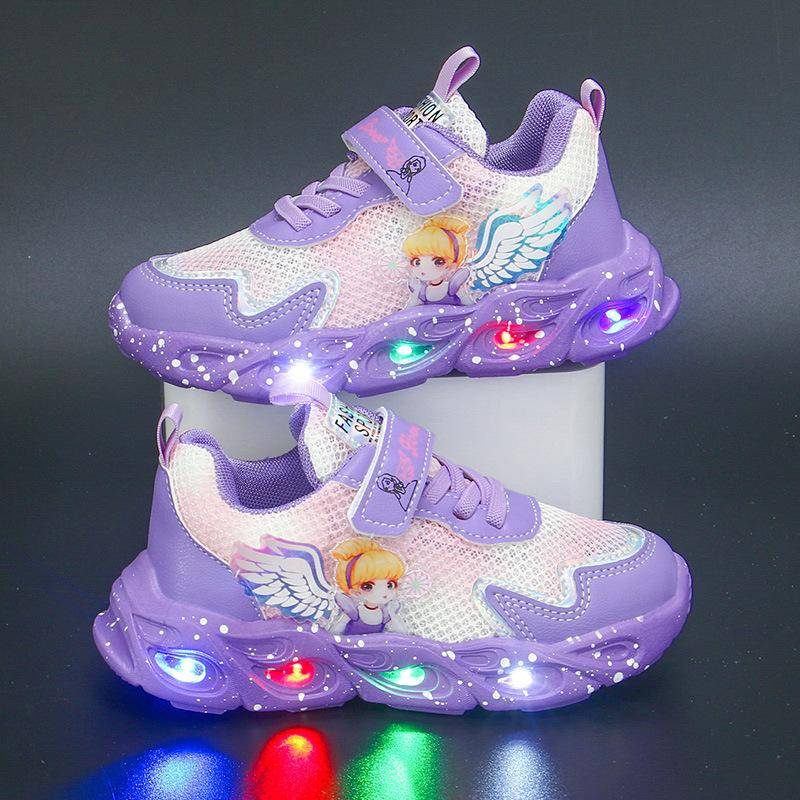Mädchen Leuchtschuhe Prinzessin mit Lichtern Leuchtschuhe Kinder Leucht Sportschuhe 30 von Joom DACH