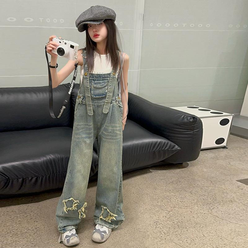 Mädchen Overalls Sommer Kinder Jeans Vielseitige Mittelgroße Kinderhosen Taschenspleißen Streetstyle-Hose 140 Mädchen Overalls Sommer Kinder Jeans Vielseitige Mittelgroße Kinderhosen Taschenspleißen Streetstyle-Hose 140 von Joom DACH