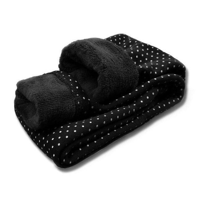 Mädchen Print Dot Plus Samt Leggings Baby Mädchen Slim Stretch Hose Samt Warme Kinder Hosen 120 schwarz von Joom DACH