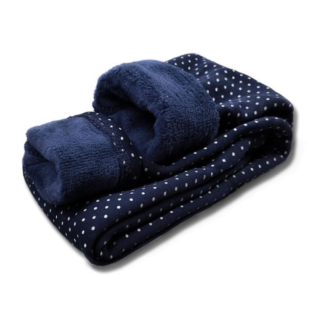 Mädchen Print Dot Plus Samt Leggings Baby Mädchen Slim Stretch Hose Samt Warme Kinder Hosen 150 dunkelblaue von Joom DACH