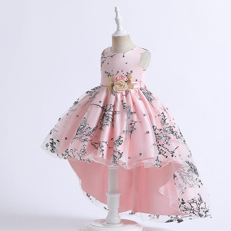 Mädchen Prinzessin Blumenmädchen Kleid Für Party Hochzeit Kostüme Spitze Schleppendes Bogen Kleid Kinder Vestidos Geburtstag Zeremonie Kleidung 110cm hellrosa von Joom DACH