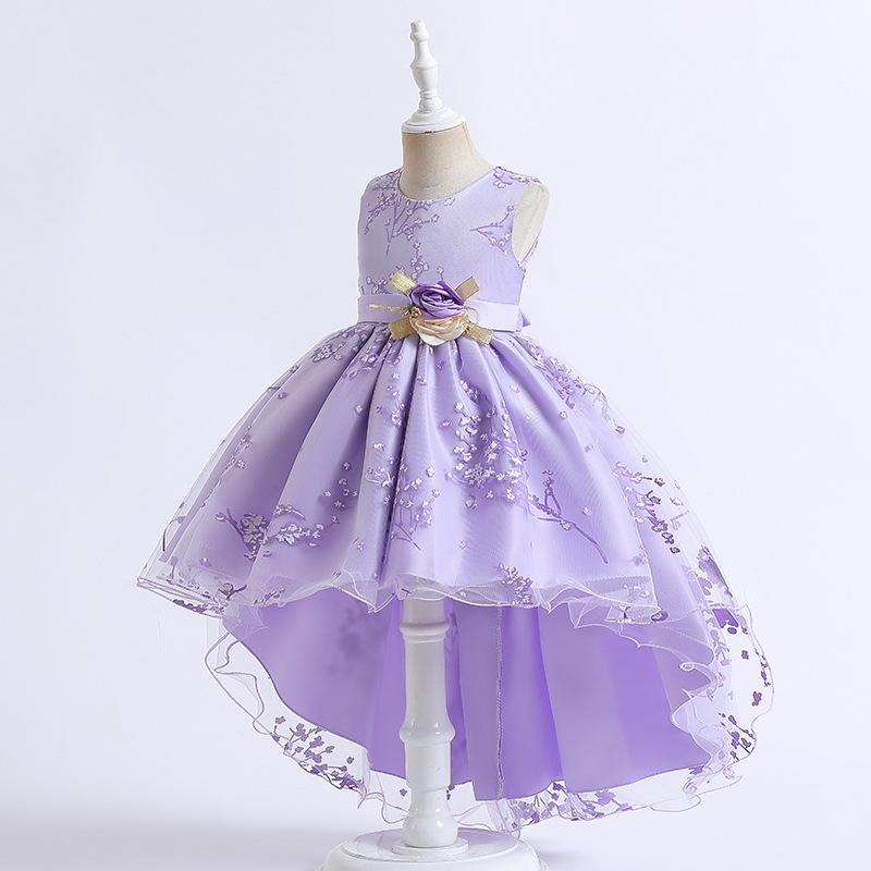 Mädchen Prinzessin Blumenmädchen Kleid Für Party Hochzeit Kostüme Spitze Schleppendes Bogen Kleid Kinder Vestidos Geburtstag Zeremonie Kleidung 110cm violett von Joom DACH