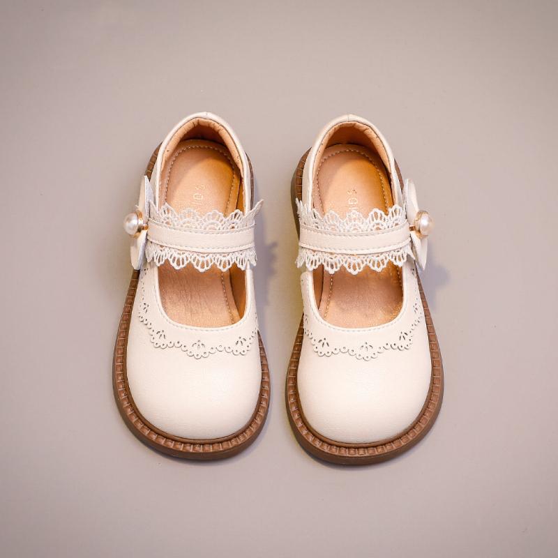 Mädchen Prinzessin Kleine Leder Schuhe Neue Frühjahr und Herbst Einfache Leistung Schuhe 32 beige von Joom DACH