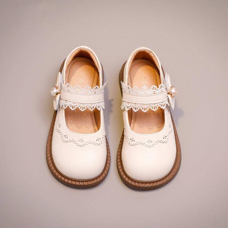 Mädchen Prinzessin Kleine Leder Schuhe Neue Frühjahr und Herbst Einfache Leistung Schuhe 32 beige von Joom DACH