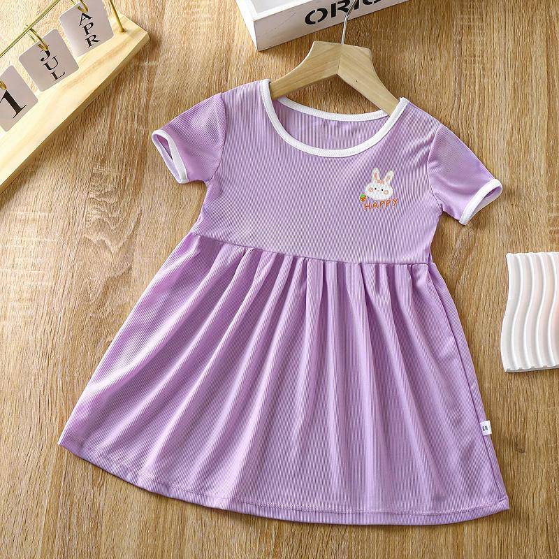Mädchen Rock Eis Seide Kleid Prinzessin Mädchen Schatz Dünne Hause Kleid Nachthemd 130 violett von Joom DACH