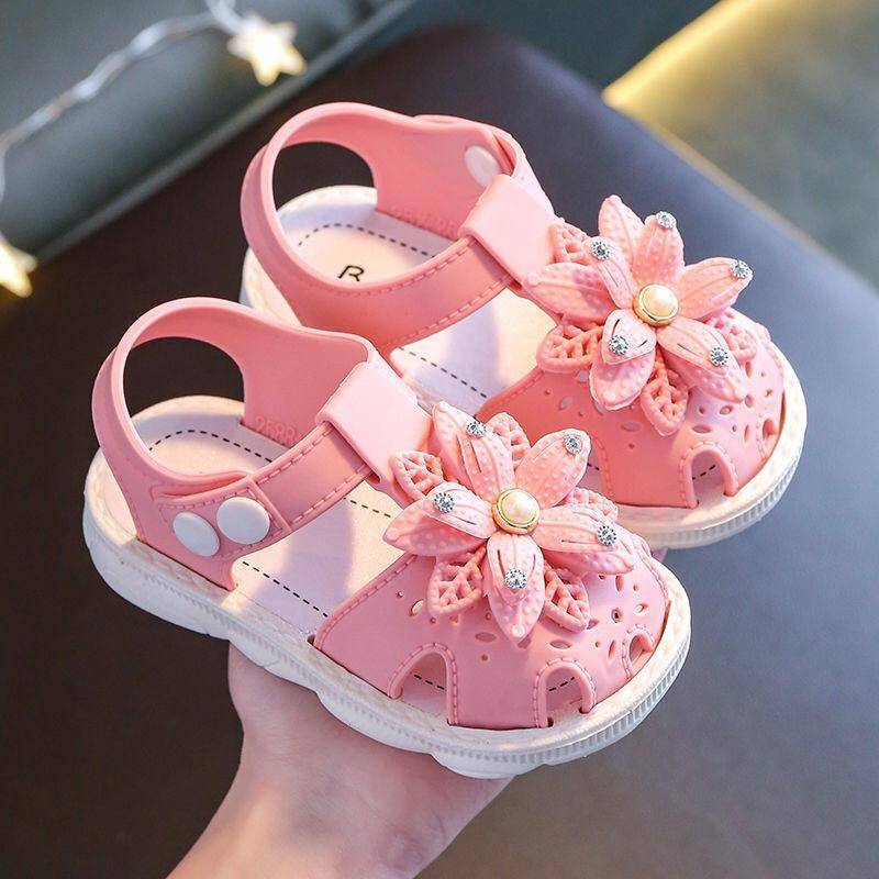 Mädchen Sandalen Blumen Süße Weiche Kinder Strandschuhe Kinder Sommer Blumen Sandalen Prinzessin Mode Niedlich Hohe Qualität 20 rosa von Joom DACH