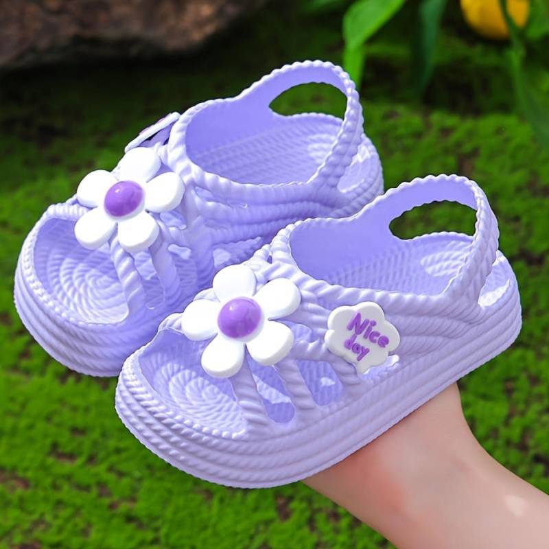 Mädchen Sandalen Neue Mode Niedliche Blume Prinzessin Schuhe Hundert Bequeme Strandschuhe Sandalen 30-31 violett von Joom DACH