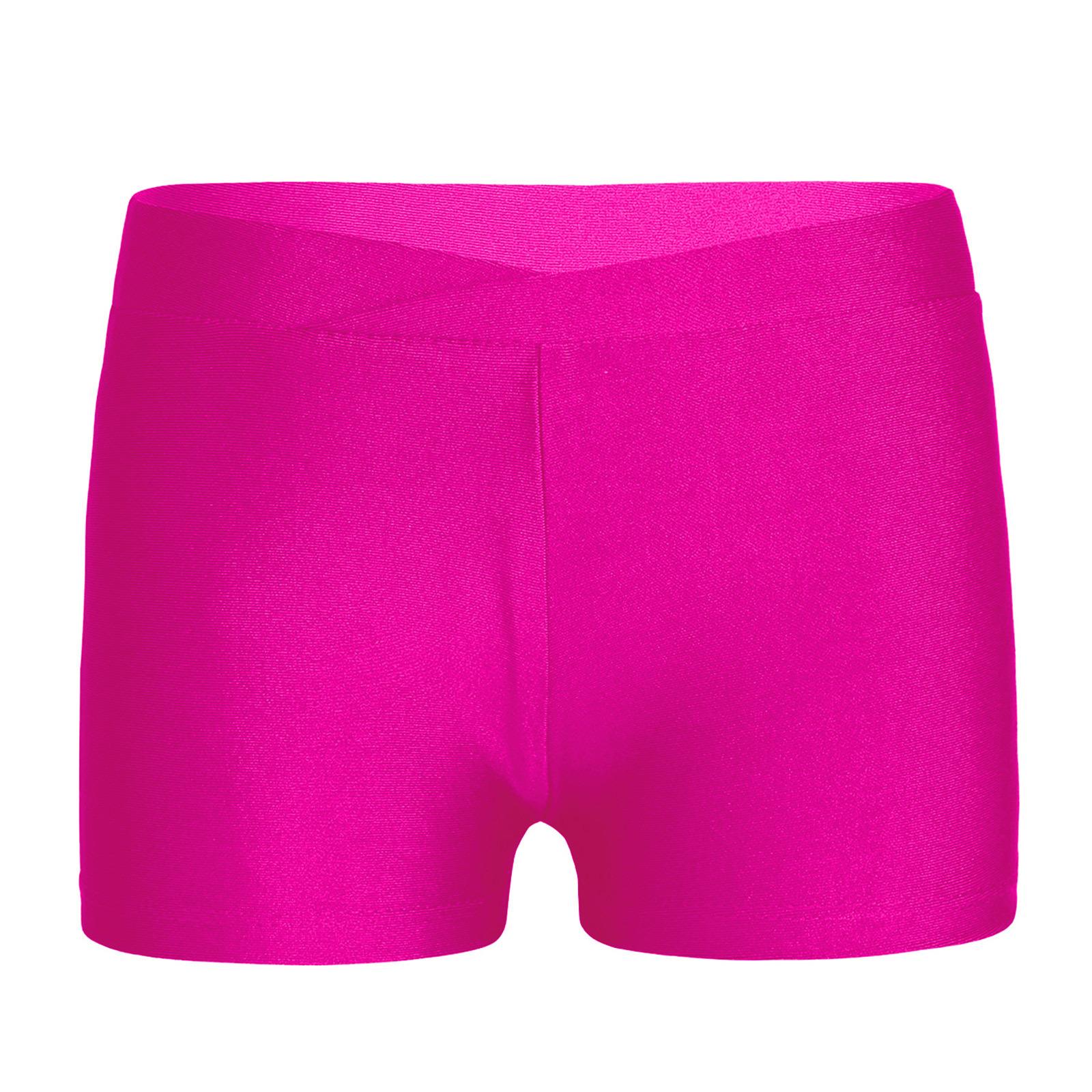 Mädchen Sportliche V-Bund Stretch Shorts Atmungsaktive Unterteile für Tanztraining Gymnastik Wettkämpfe 13-14 Years hellrosa von Joom DACH