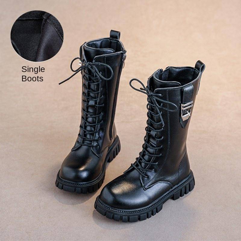 Mädchen Stiefel Herbst und Winter Neue Koreanische Stil Britischen Stil Prinzessin Leder Stiefel Mädchen Stiefel 34 von Joom DACH