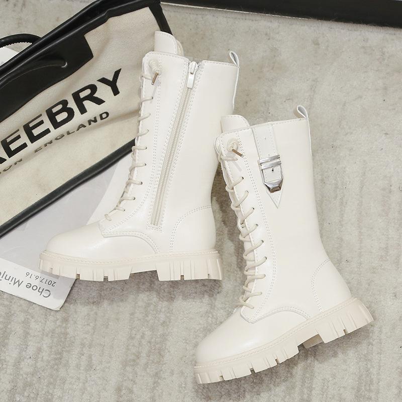 Mädchen Stiefel Neue Herbst und Winter Kleine Mädchen Hohe Stiefel Schwarz Prinzessin Stiefel Modell Laufsteg Stiefel Reitstiefel 32 von Joom DACH