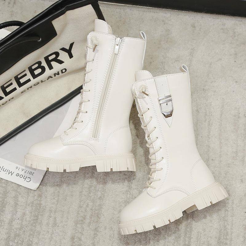 Mädchen Stiefel Neue Herbst und Winter Kleine Mädchen Hohe Stiefel Schwarz Prinzessin Stiefel Modell Laufsteg Stiefel Reitstiefel 32 von Joom DACH