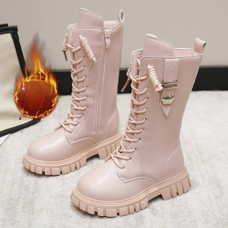 Mädchen Stiefel Neue Herbst und Winter Kleine Mädchen Hohe Stiefel Schwarz Prinzessin Stiefel Modell Laufsteg Stiefel Reitstiefel 36 von Joom DACH