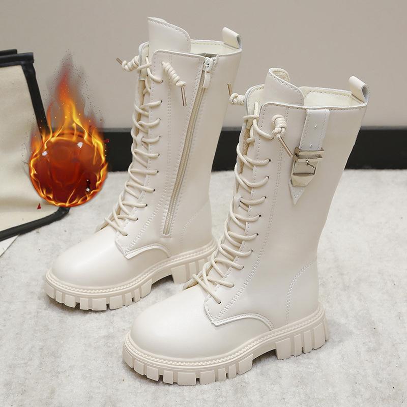 Mädchen Stiefel Neue Herbst und Winter Kleine Mädchen Hohe Stiefel Schwarz Prinzessin Stiefel Modell Laufsteg Stiefel Reitstiefel 37 von Joom DACH