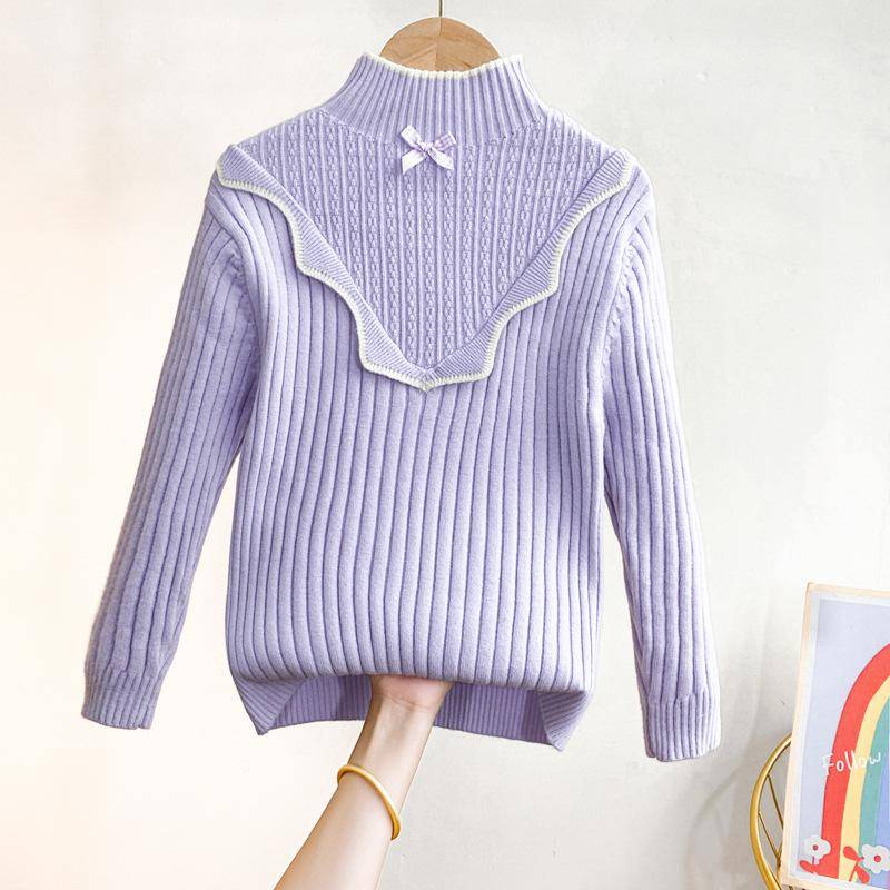 Mädchen Strick-Basispullover Winter-Top Pullover Warm Kinder Winterkleidung 150 von Joom DACH